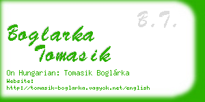 boglarka tomasik business card